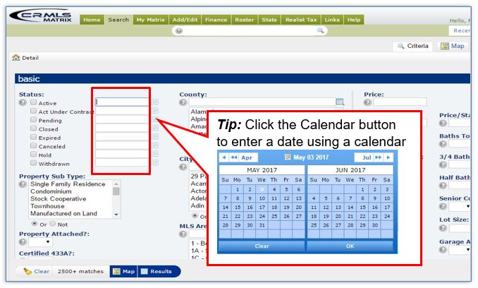 3a date range search – CRMLS Knowledgebase