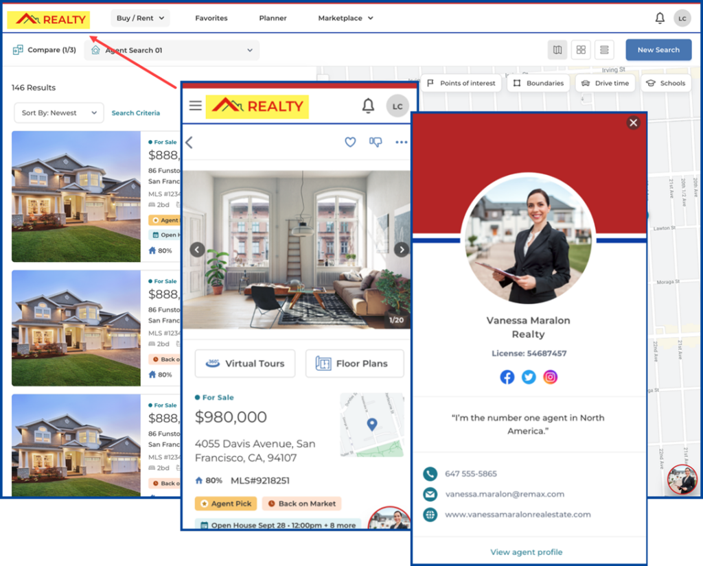 Matrix OneHome Agent Branding Using MLSTouch CRMLS Knowledgebase